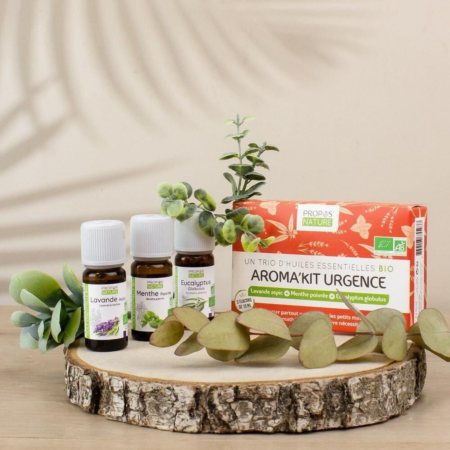 AromaKit Urgence- 3 Huiles Essentielles Bio- Lavande Aspic, Menthe Poivrée et Eucalyptus