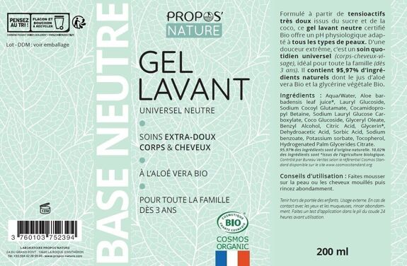 Gel Lavant Bio Corps et Cheveux